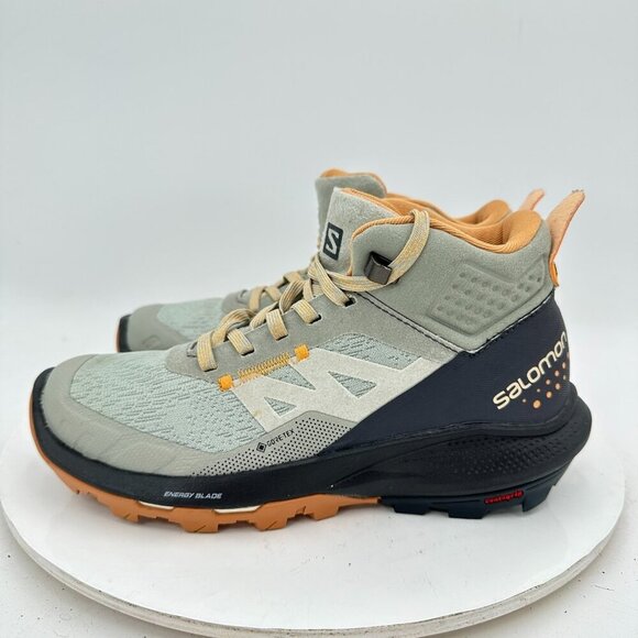 Salomon Outpulse Mid GoreTex Women Size 5 415938 Grey Iron Ebony Hiking Shoes - Picture 1 of 12